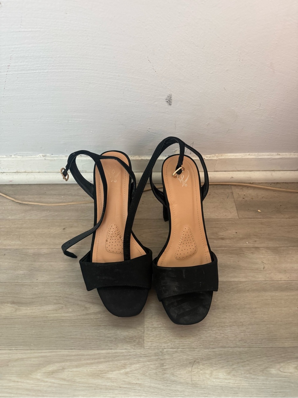 Victoria's Secret Black Open-Toe Strappy Heels